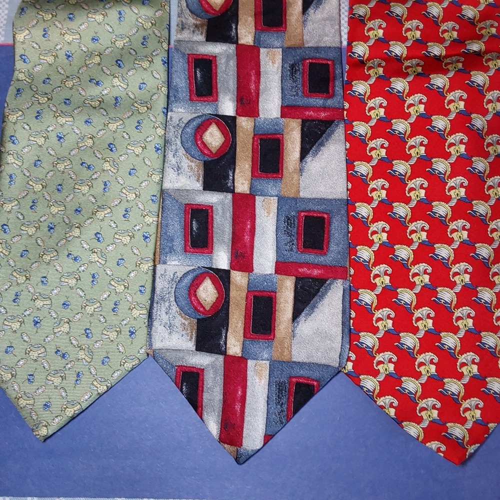 Men's Tie Metropolitan Museum of Art Lot Of 3 Multi Colored Silk‎ NeckTie--New--